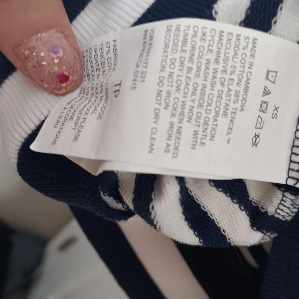 Nautica Blue and White Long Sleeve Striped Sweatshirt - Picture 5 of 5